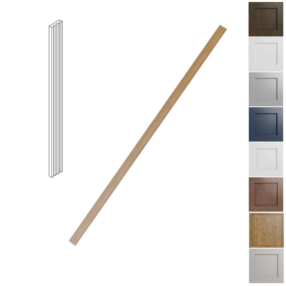 3 inch wide 96 inch tall fluted filler