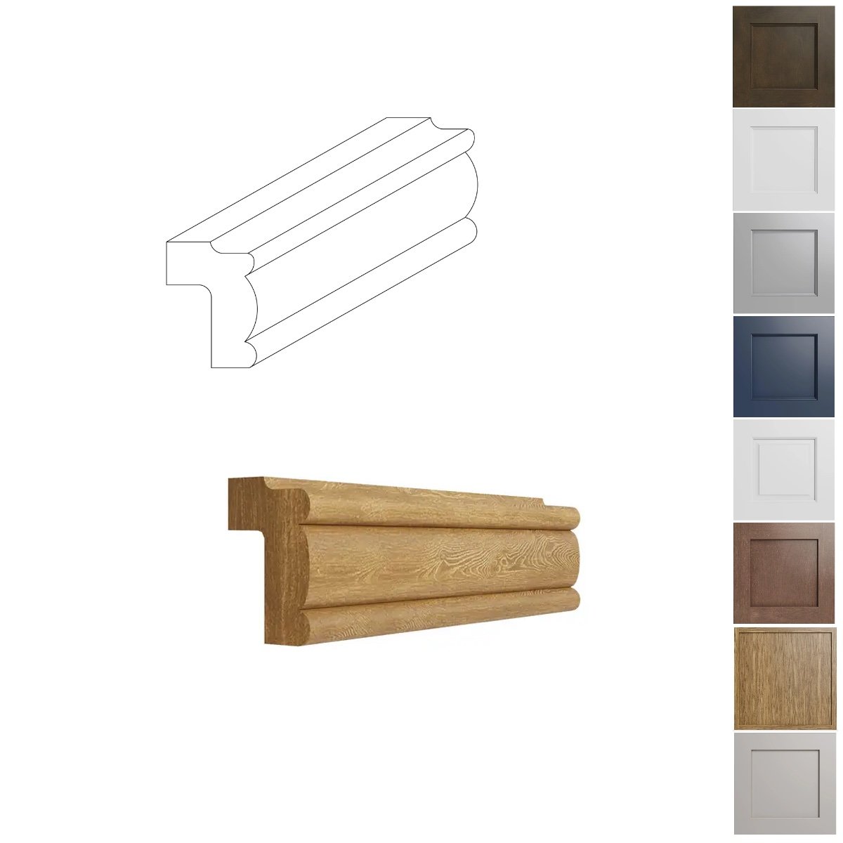 Color matched traditional light rail molding