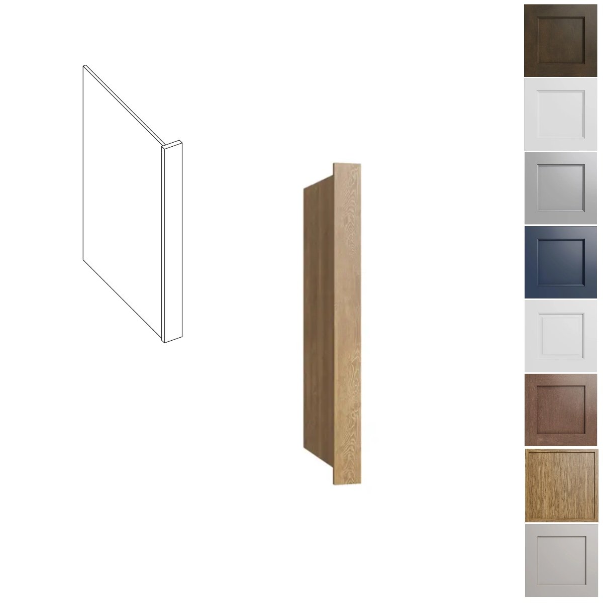 24 inch wide dishwasher end panel