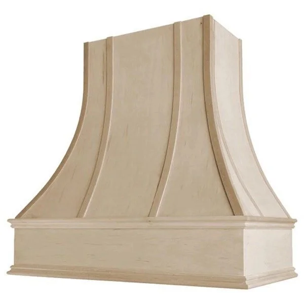 Curved hood with strapping flat trim