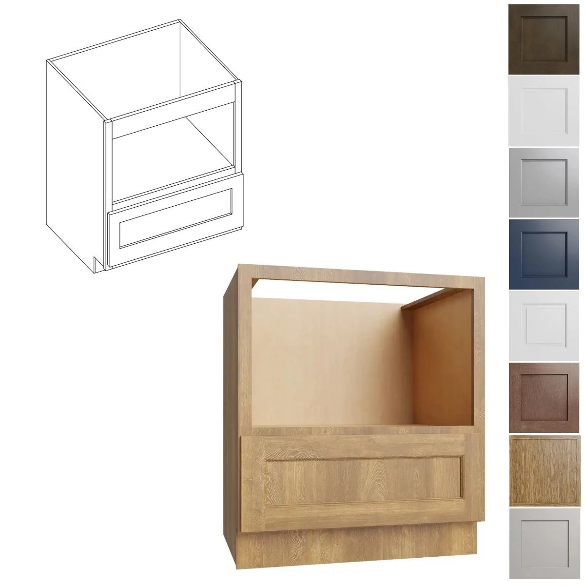 30W-34.5H-24D Microwave Base with Drawer (MBC30)