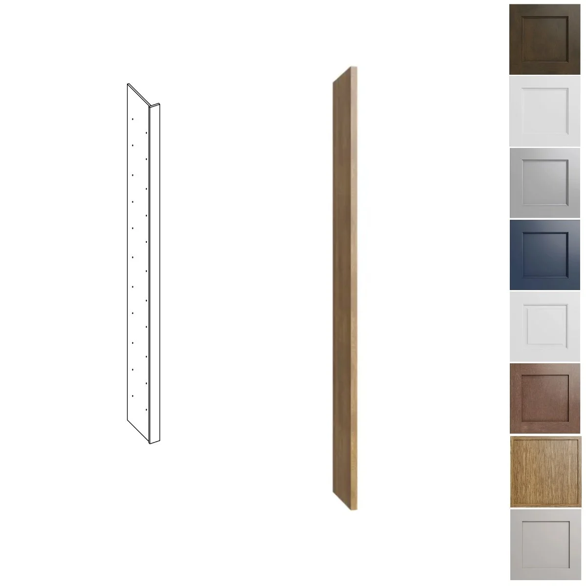 15 inch wide 96 inch tall book case end panel