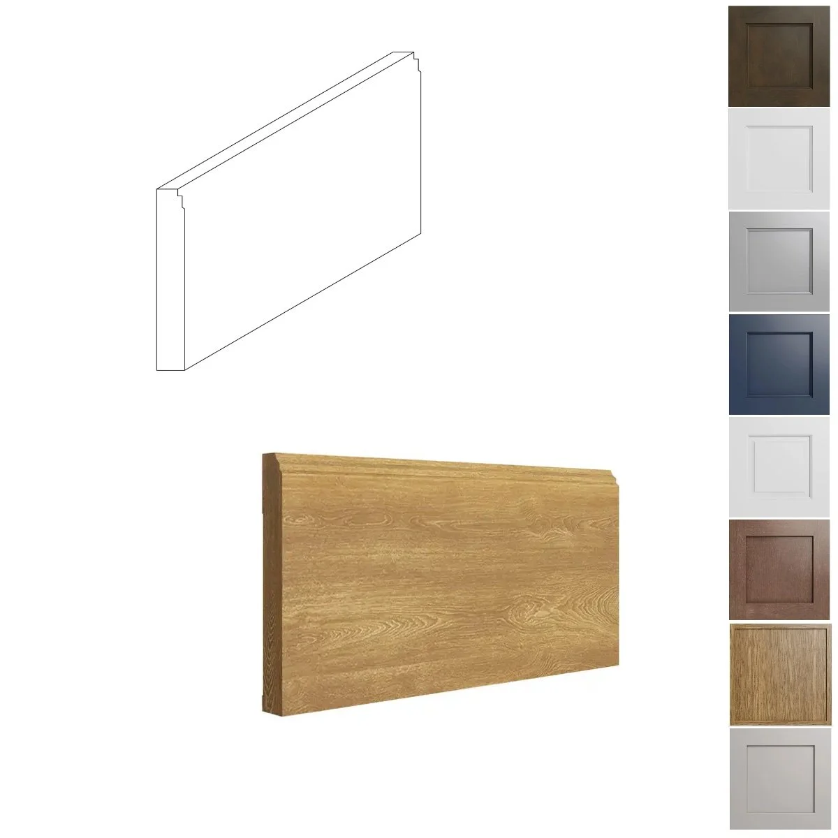 Color matched furniture base molding