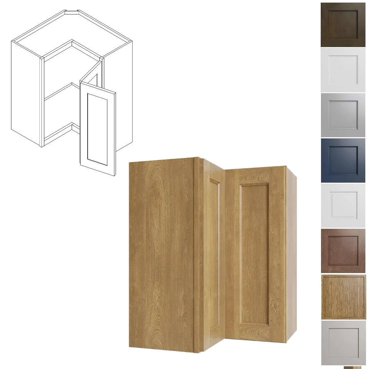 24W-30H-12D Corner Easy Reach Wall Kitchen Cabinet (WER2430)