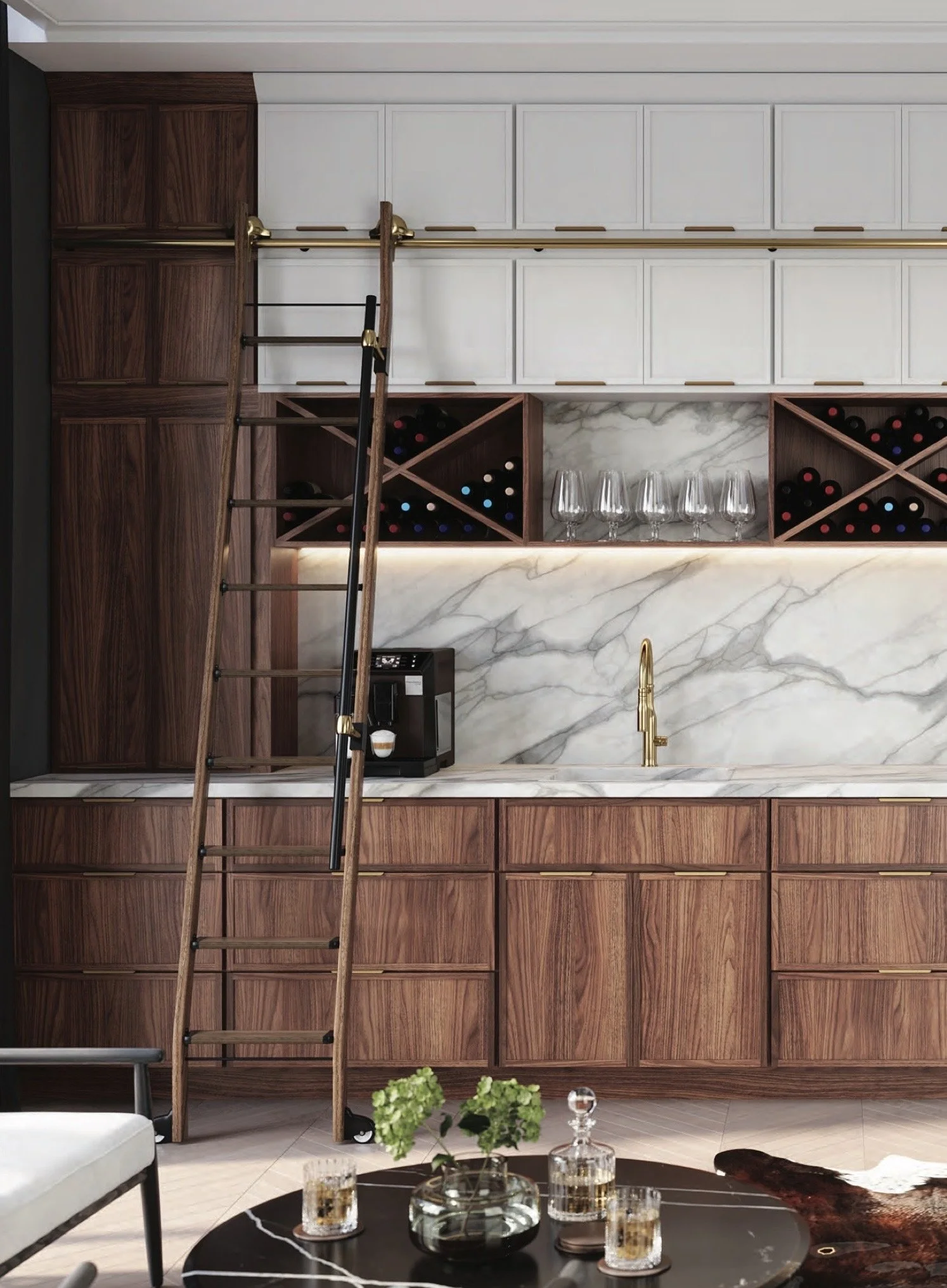 Ovada Walnut and White