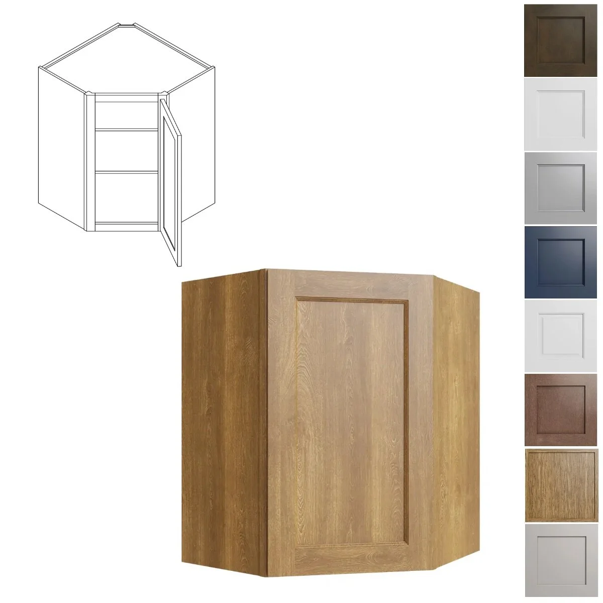 24W-30H-12D Corner Wall Kitchen Cabinet (CW2430)