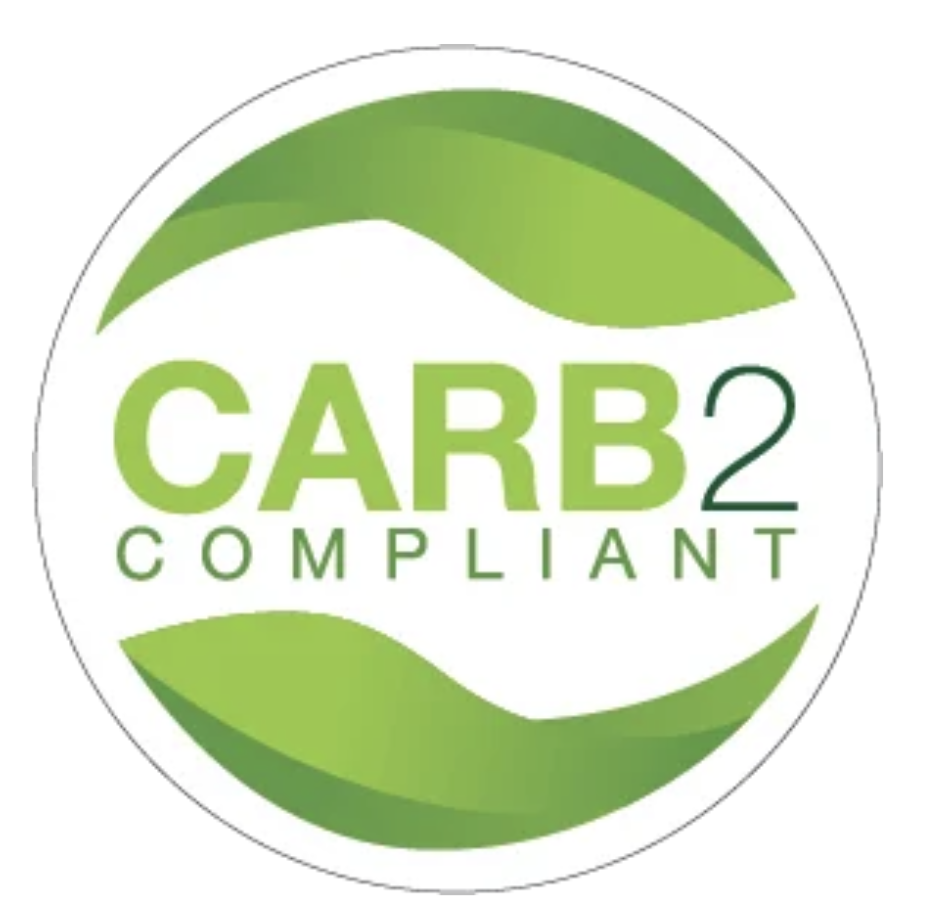 CARB 2 compliant logo in green with leaf design