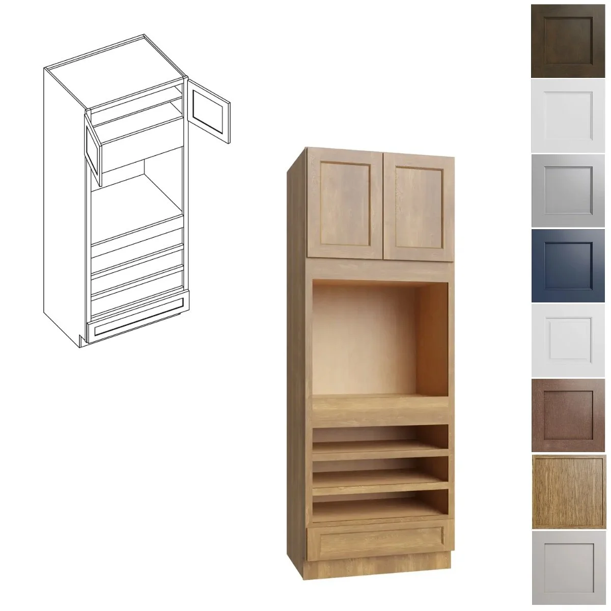 33W-90H-24D Oven Kitchen Cabinet (OC3390)