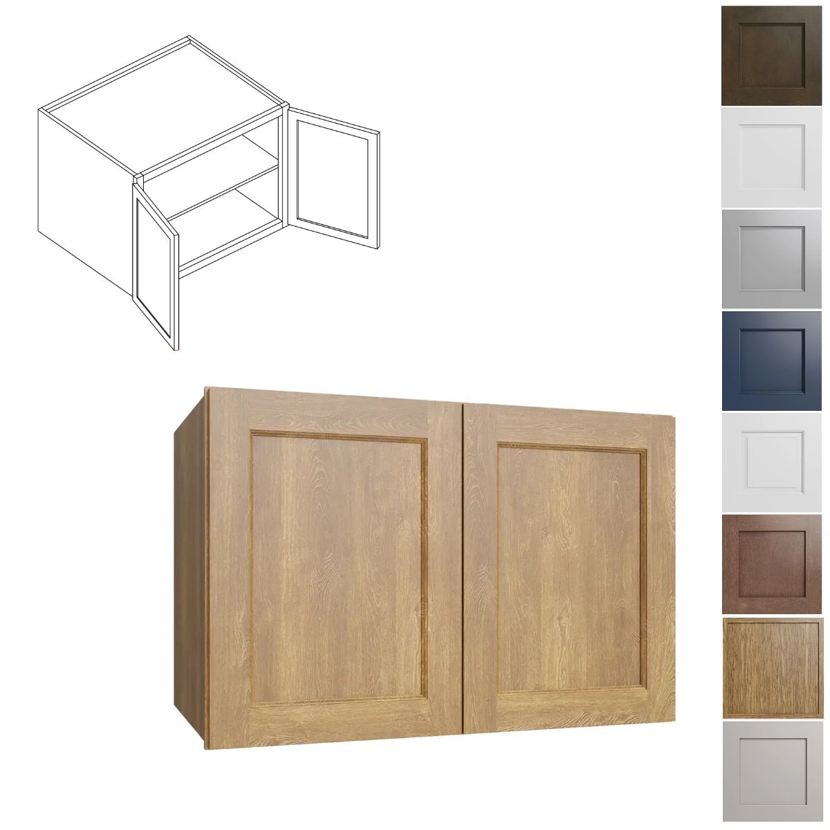 33W-18H-24D Refrigerator Wall Kitchen Cabinet (W331824)