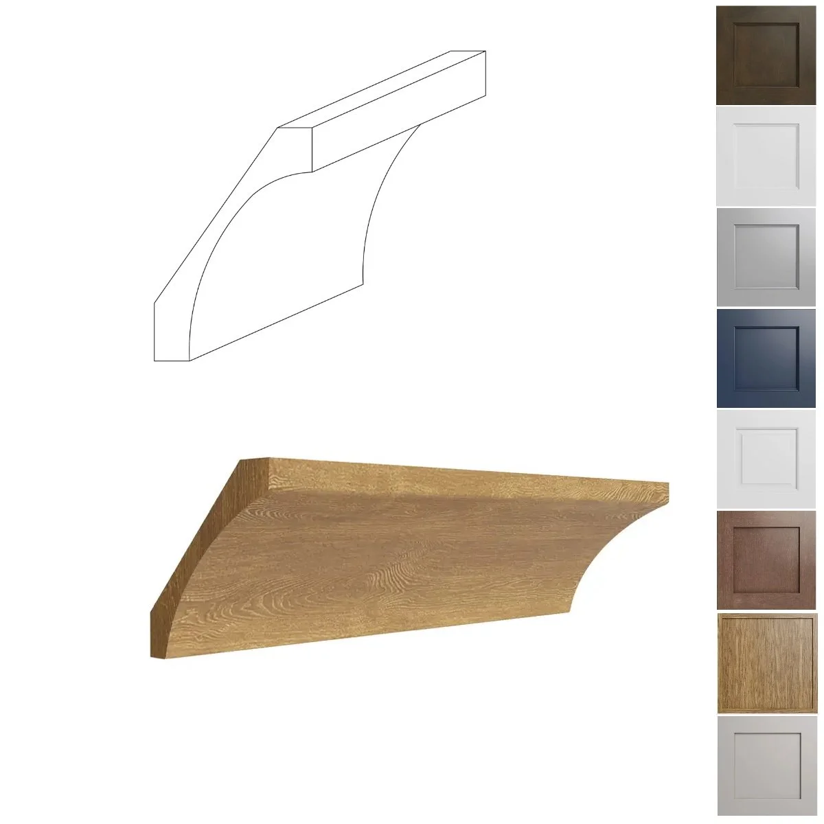 Color matched cove crown molding