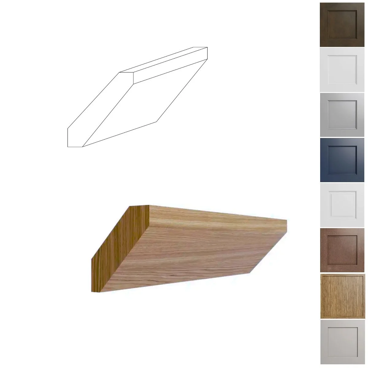 Color matched shaker crown molding