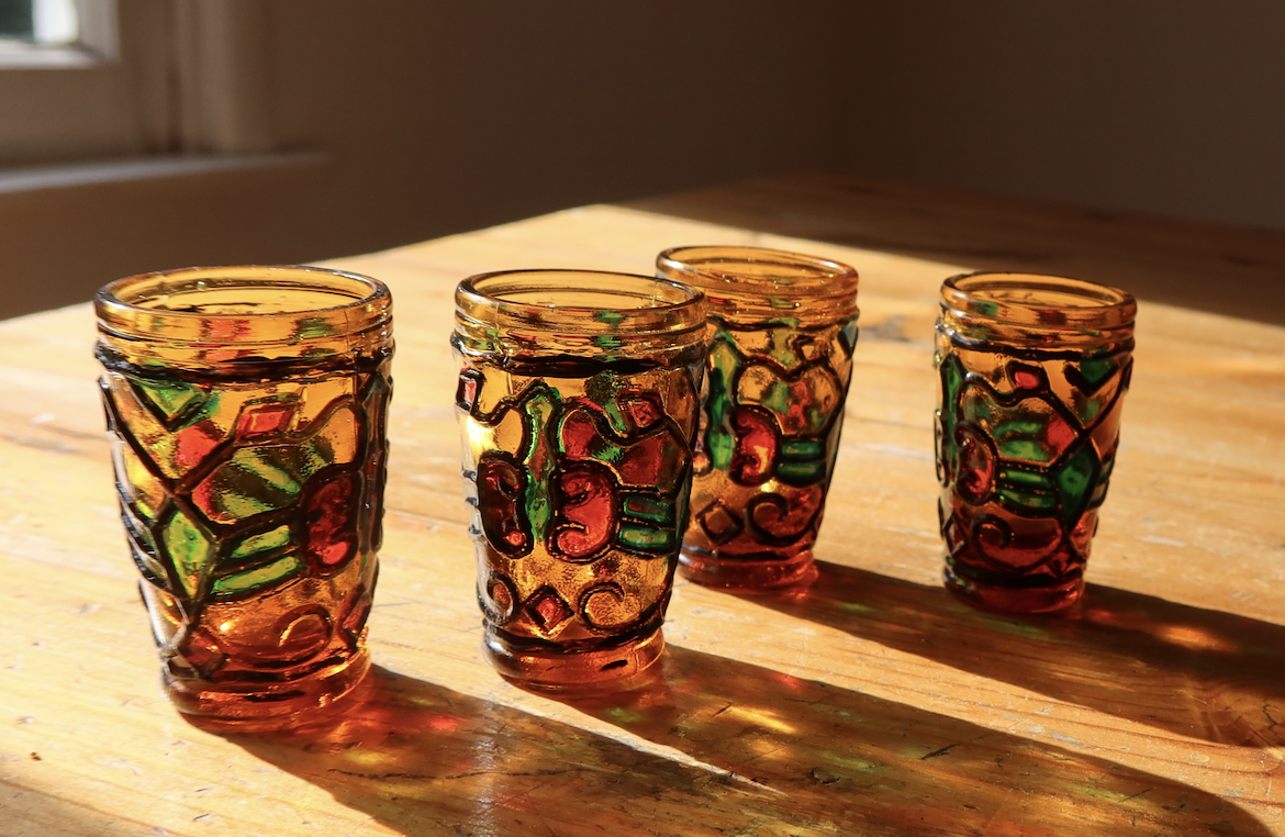 Stained Glass Shot Glasses, Set of 4