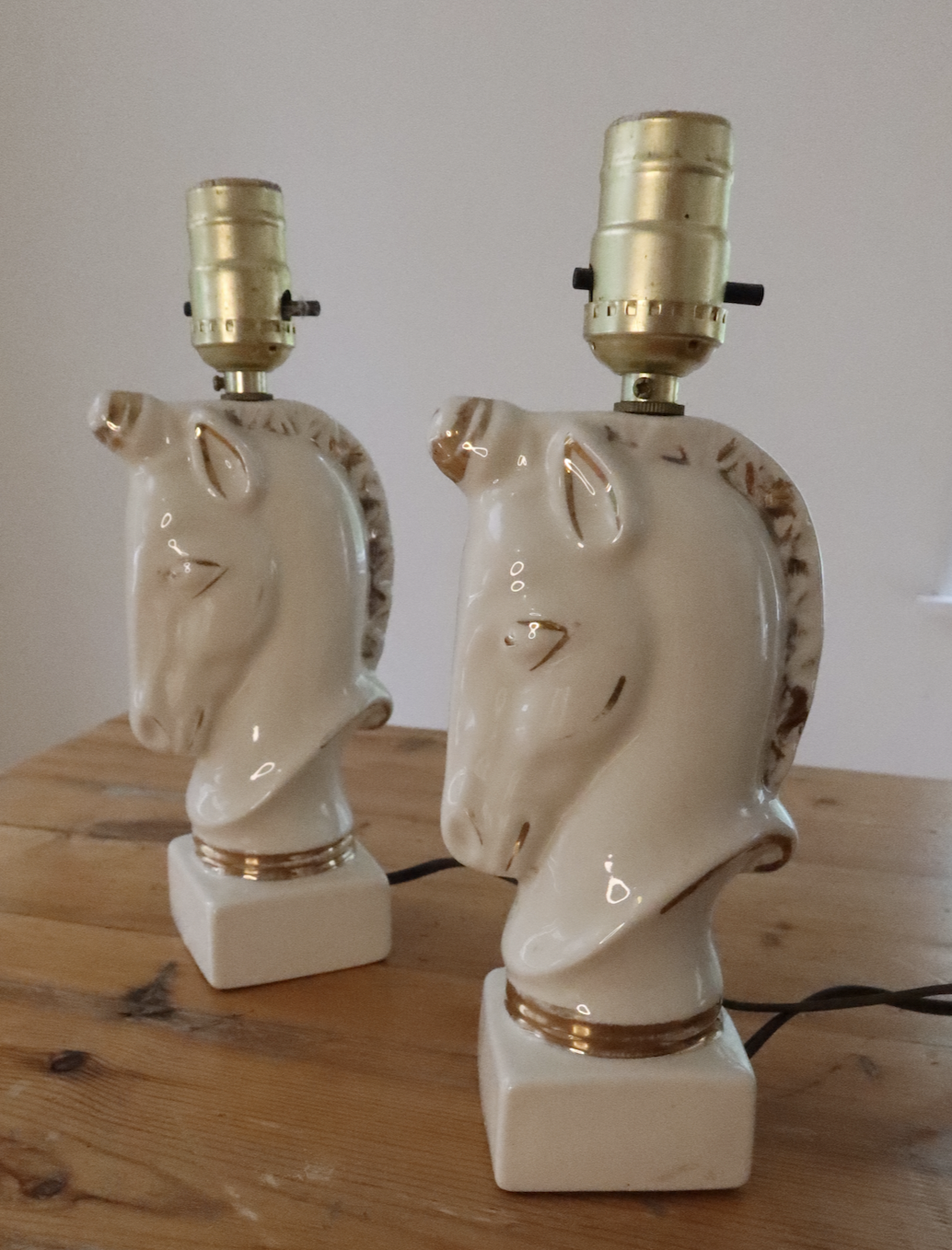Ceramic Table Lamps, Pair