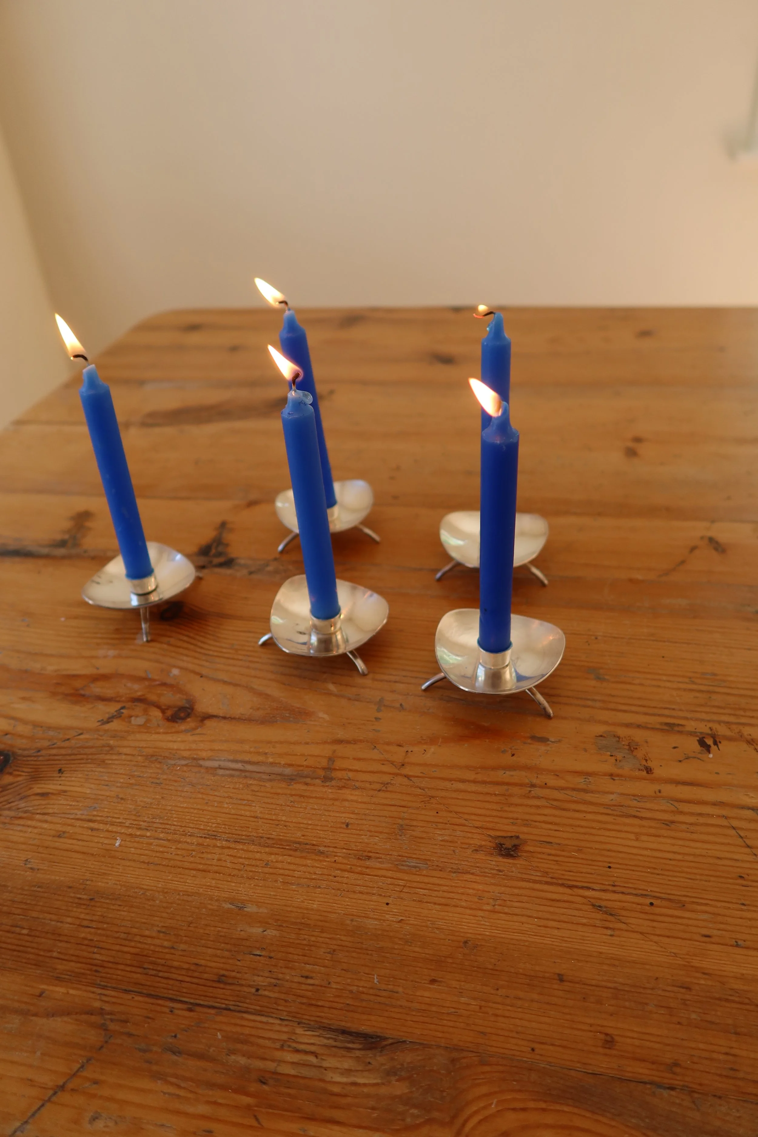 Danish Silver Candleholder Set