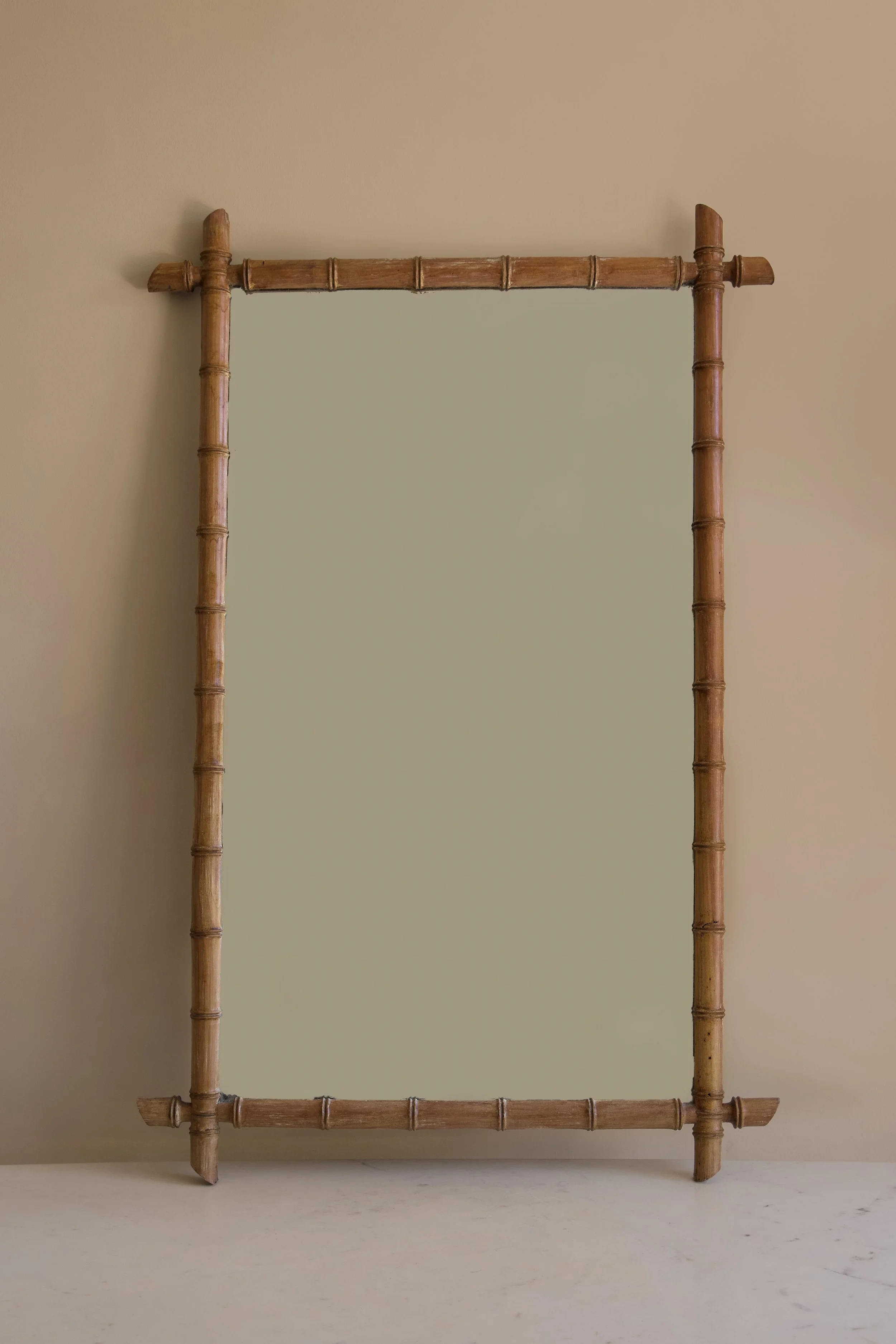 Extra Large French Bamboo Mirror, C1930