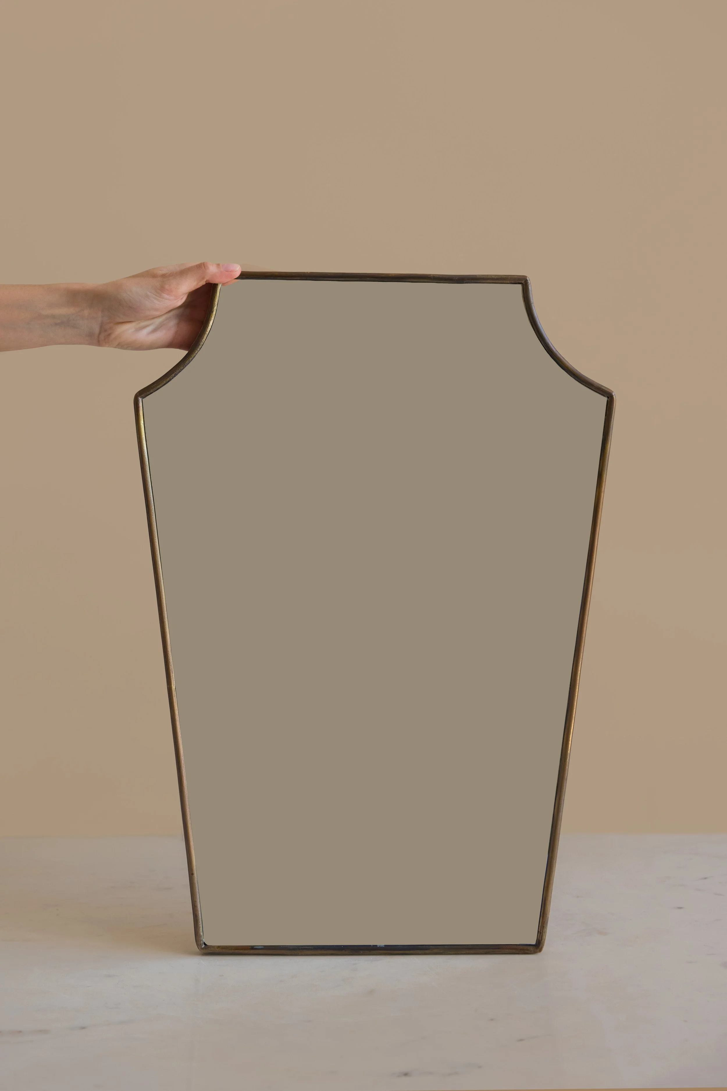 Italian MCM Brass Sheild Mirror
