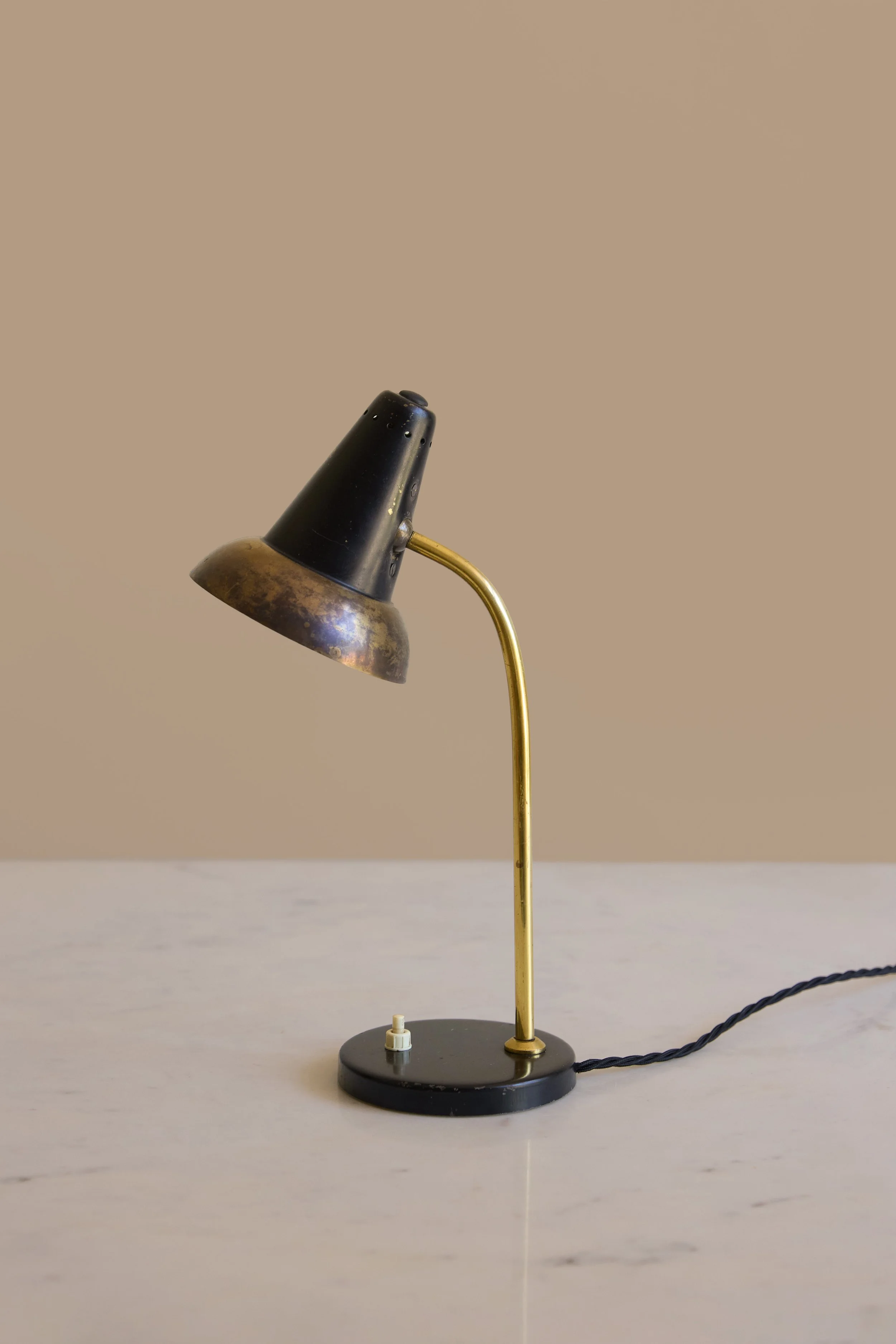 MCM Brass Table Lamp, Jacques Biny for Luminalité