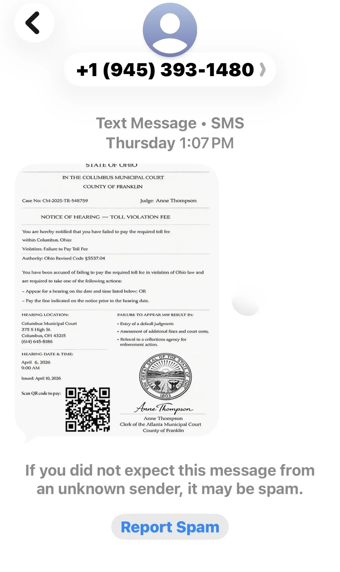 Tipp of the Week-Unpaid Toll Scam