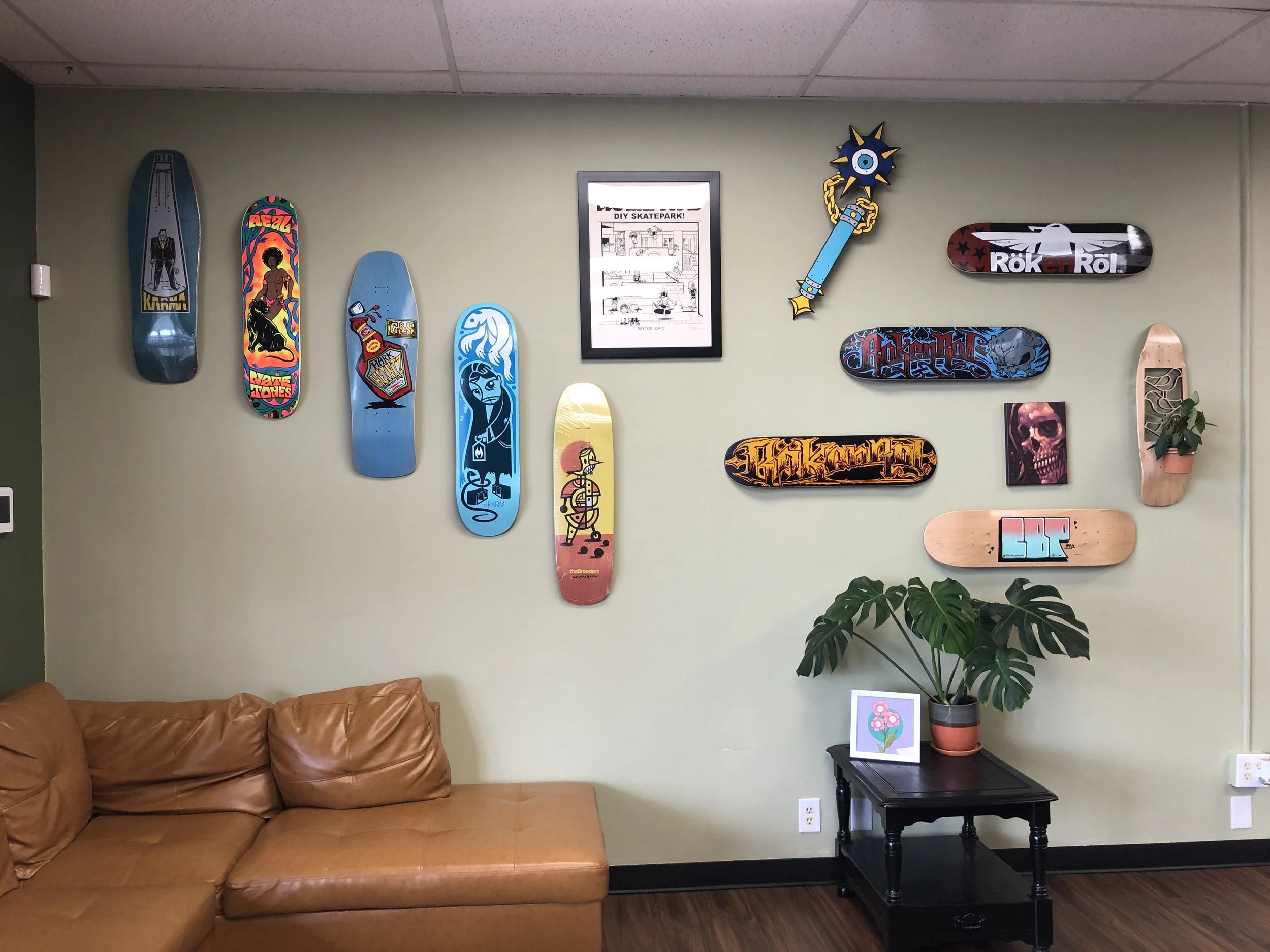 Black Dragon offers skateboards and equipment, tattoo shop
