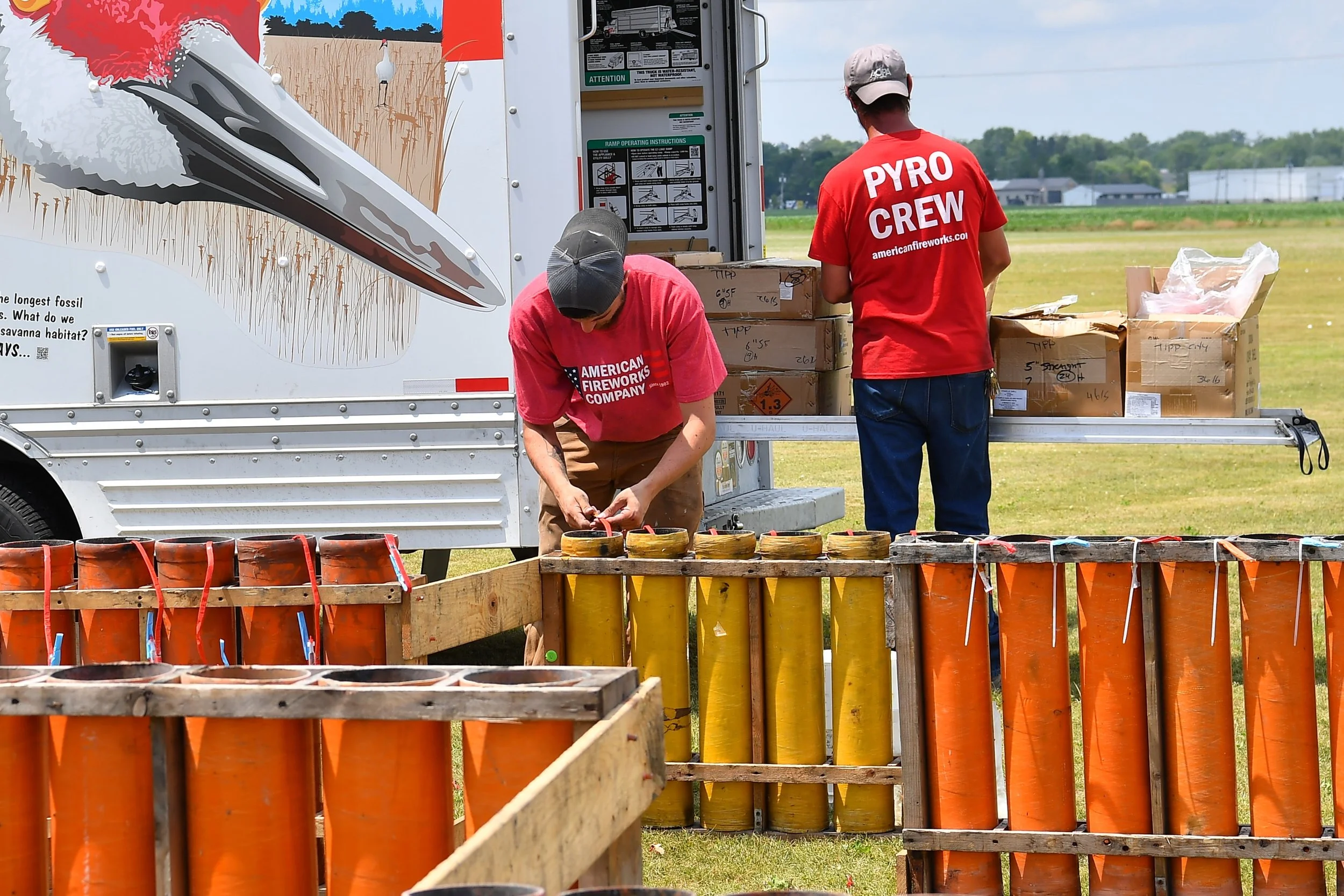 Technicians prepare Fireworks for the July 4 Show