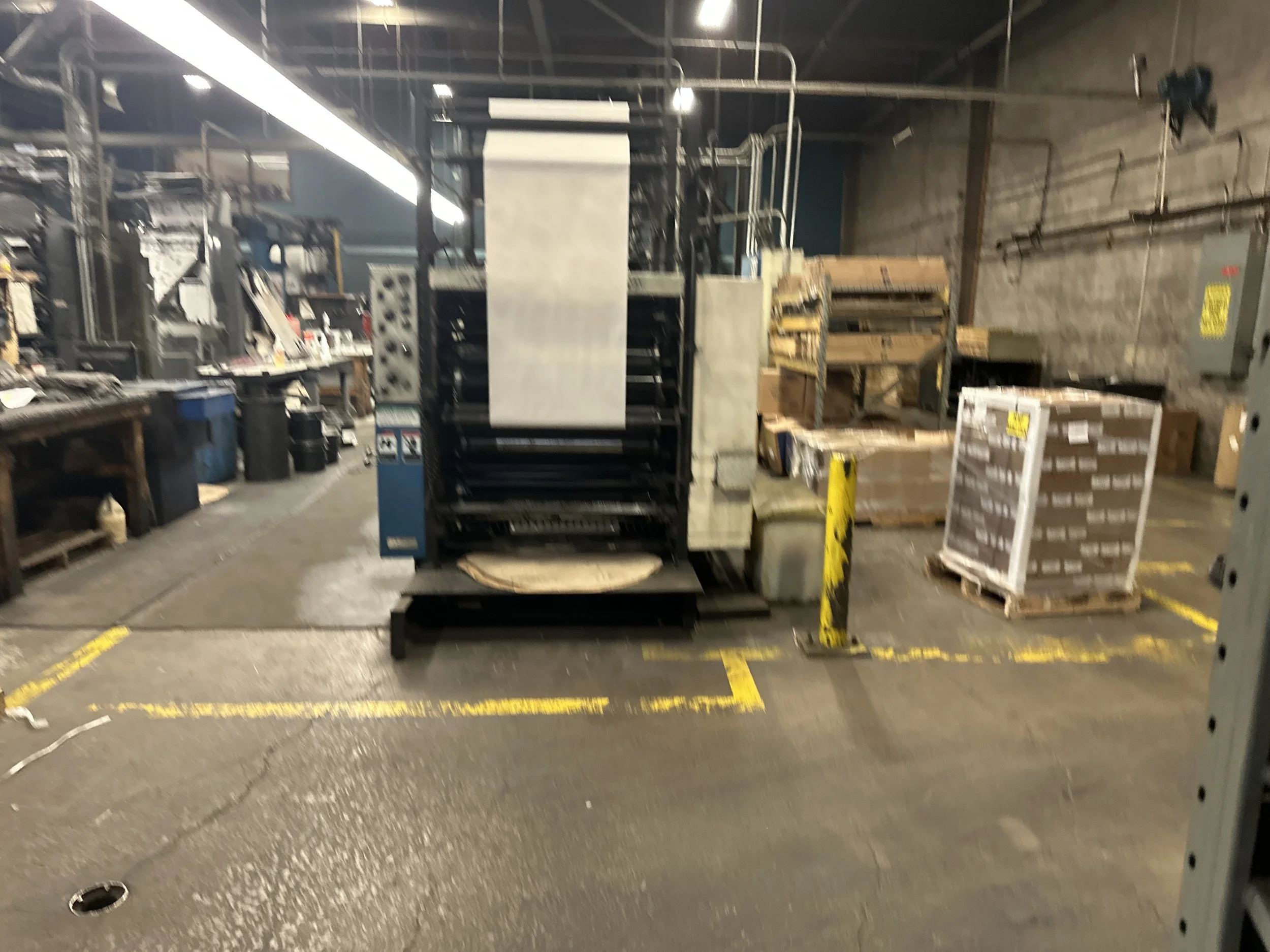 Paper coming off the press - it's LOUD!