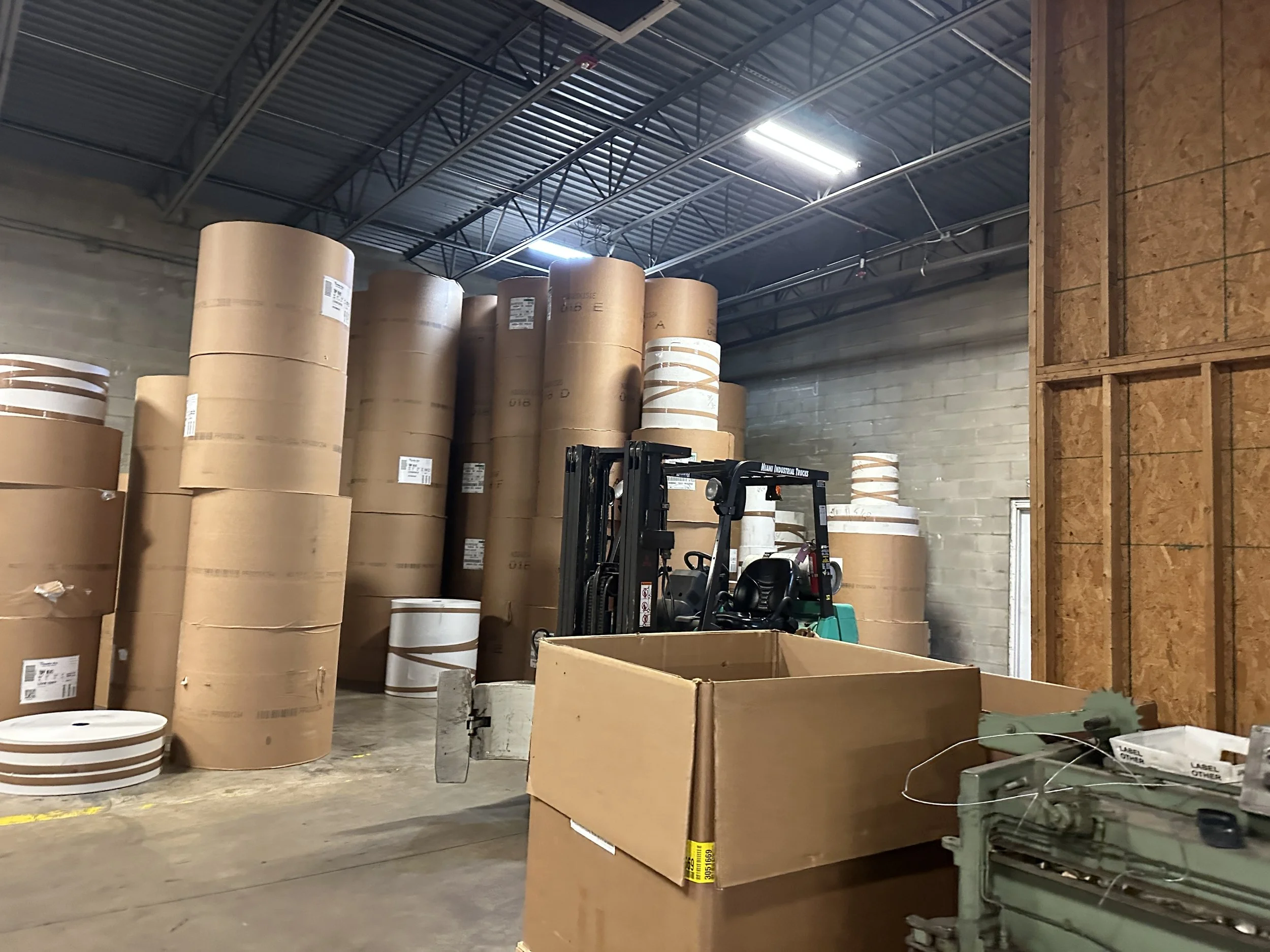 More giant rolls and the loader/forklift used to move them