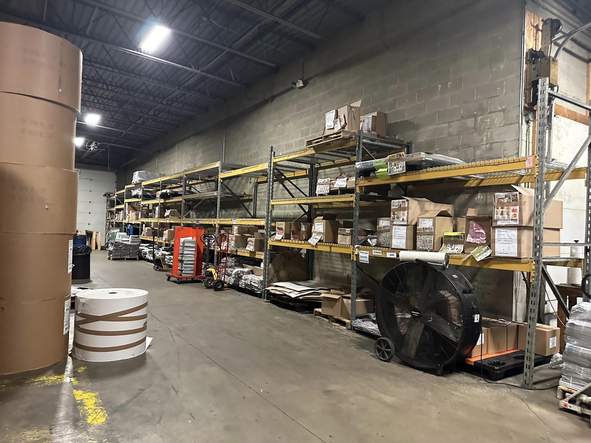 Sorting area for inserts and other sections