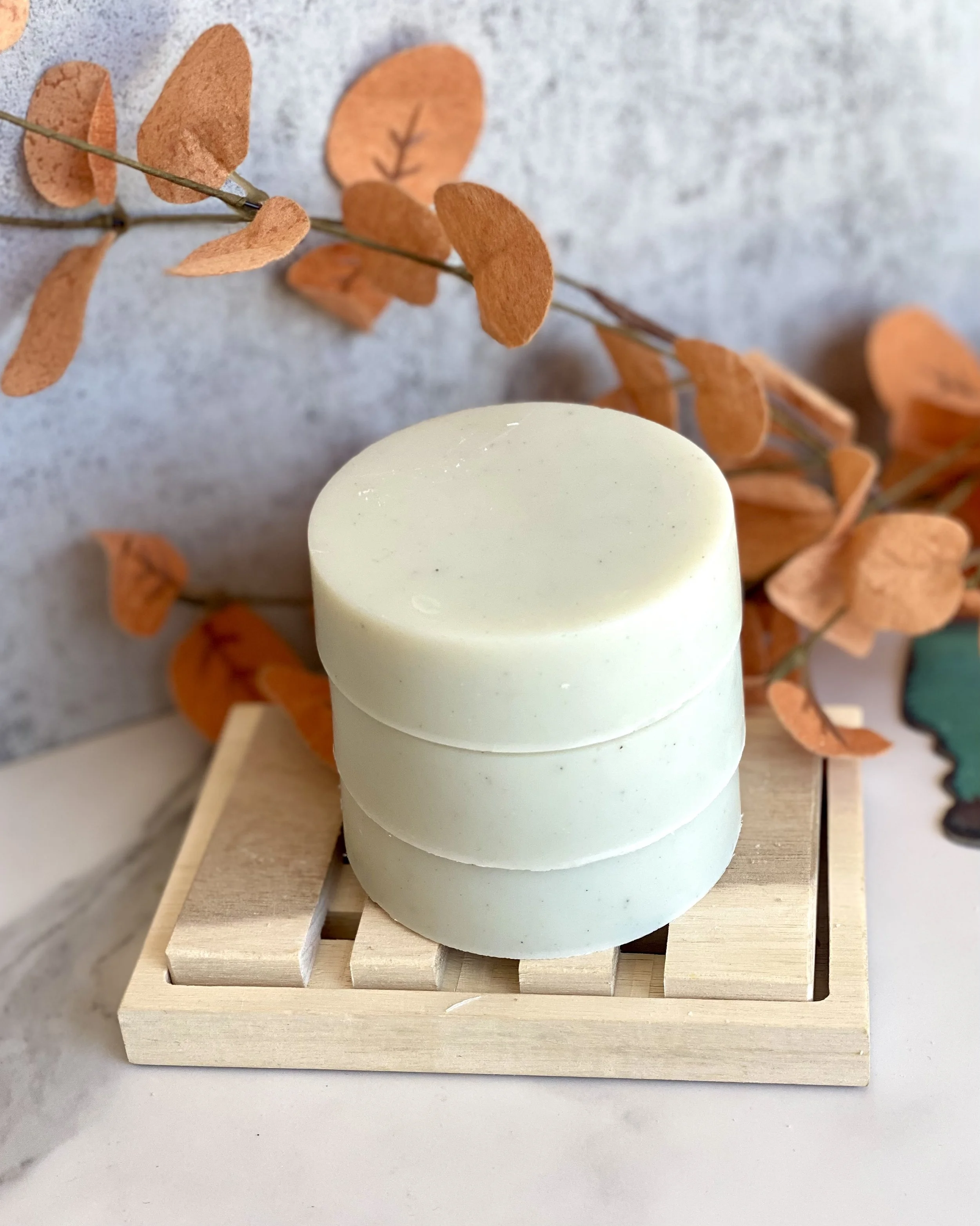 Lavender and rosemary tallow soap round for calm relaxing clean