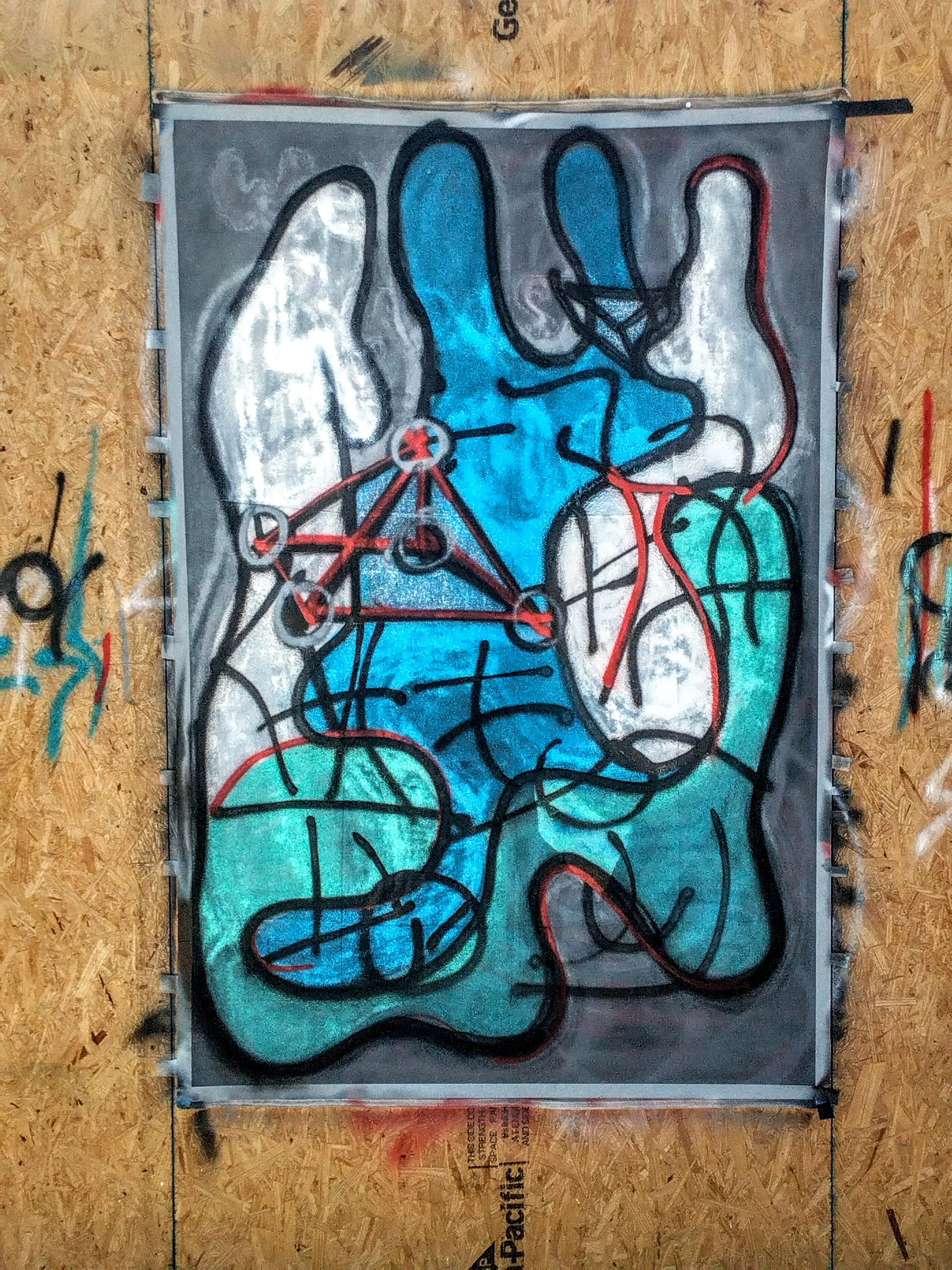 2024 | Title: Circumvention - Mixed media painting expressing Vasquez's thoughts on interdimensional space travel.