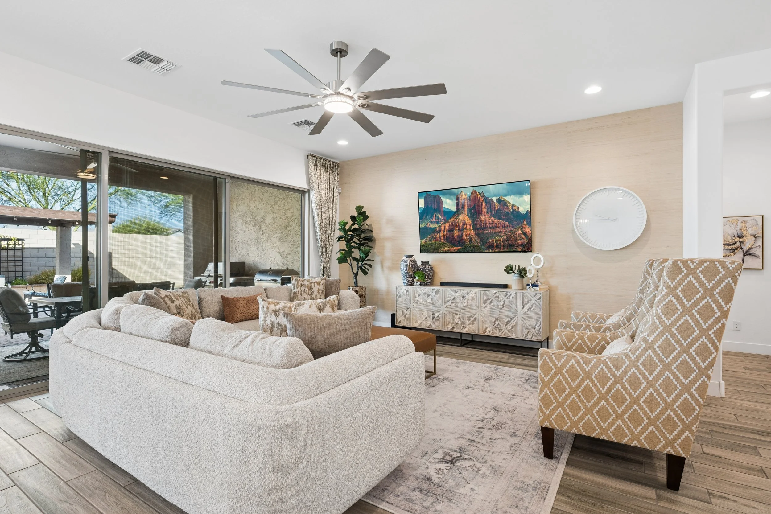 Bright living area photographed for a Mesa AZ real estate listing