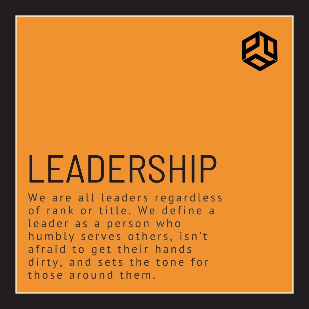 Leadership skills can transcend rank or title. We define leaders as those who humbly serve, get their hands dirty, and set the tone for others. In our journey, leadership is not a position; it's an action that empowers every individual to contribute 