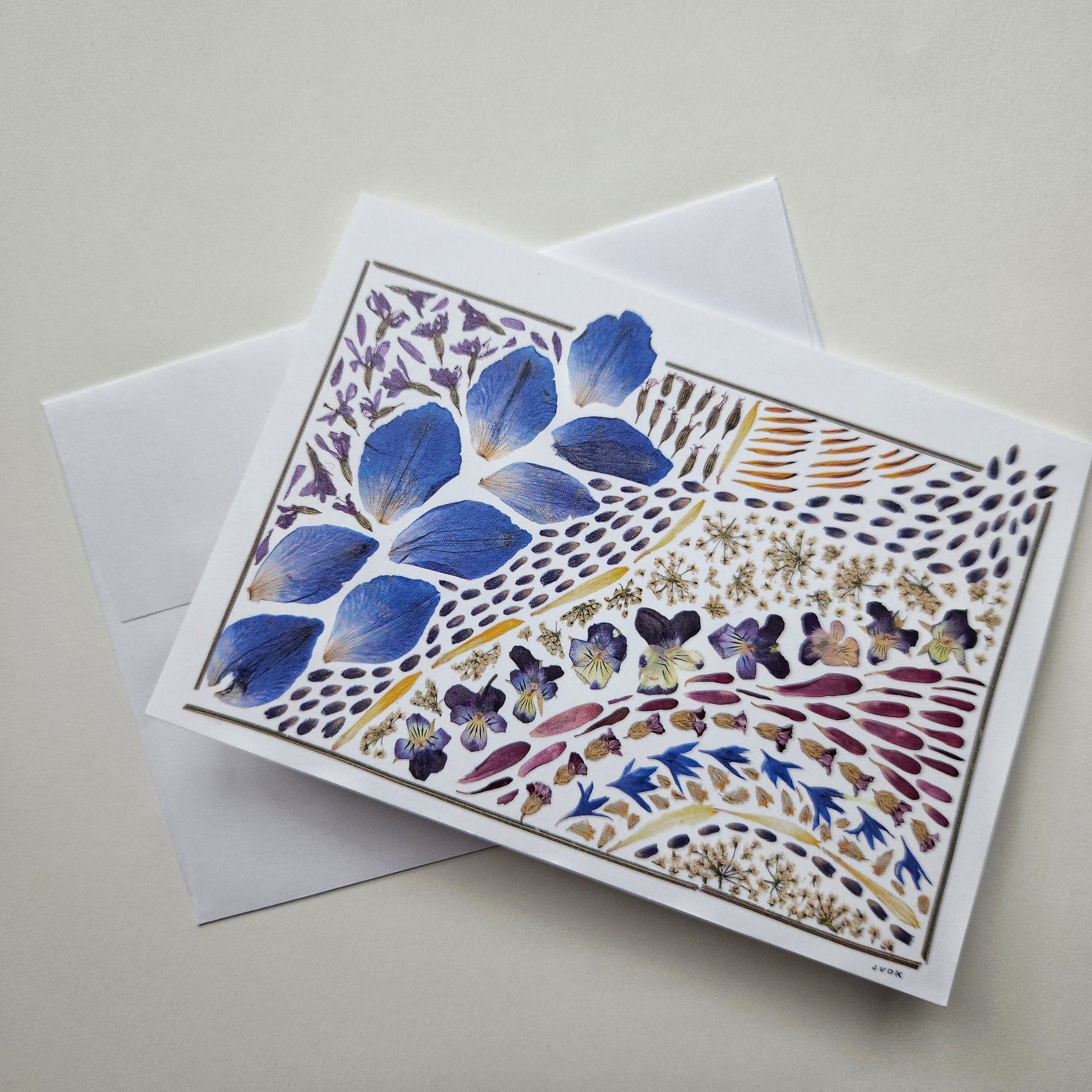 Pressed Flowers - Go With The Flow- Blank Greeting Card