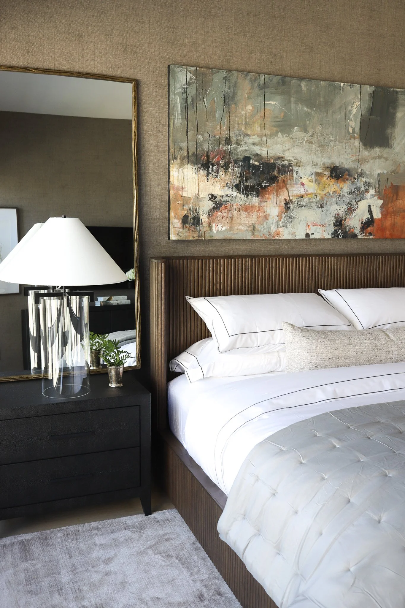 Boston Back Bay Interior Design Project - luxury brownstone design with rich textiles and antique art