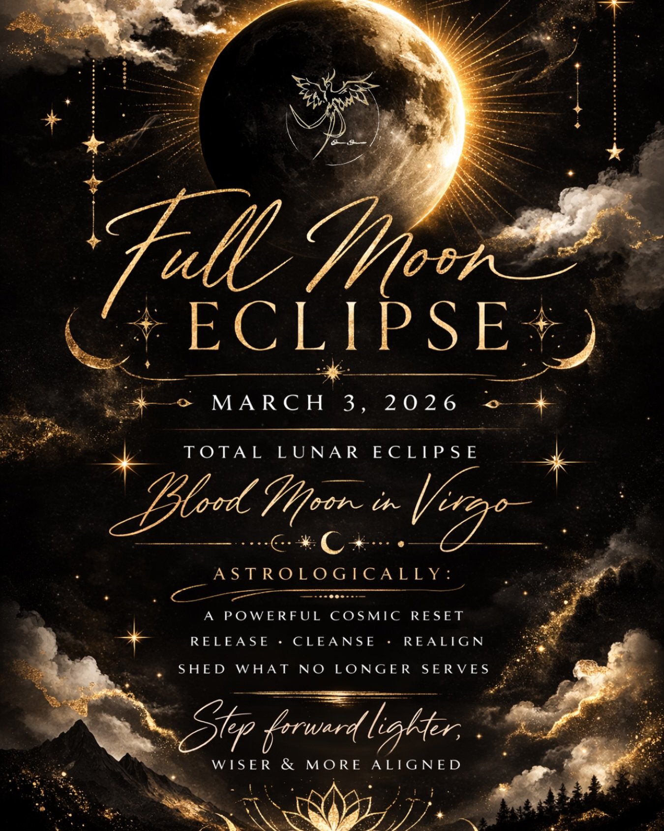 ✨ Full Moon Eclipse March 3, 2026 ✨
&ldquo;Total Lunar Eclipse &bull; Blood Moon in Virgo&rdquo;

🌑 A rare cosmic reset&hellip;a moment to release, cleanse, and realign with your truth.

⭐️ Astrologically:

This eclipse aligns with Virgo energy, cal
