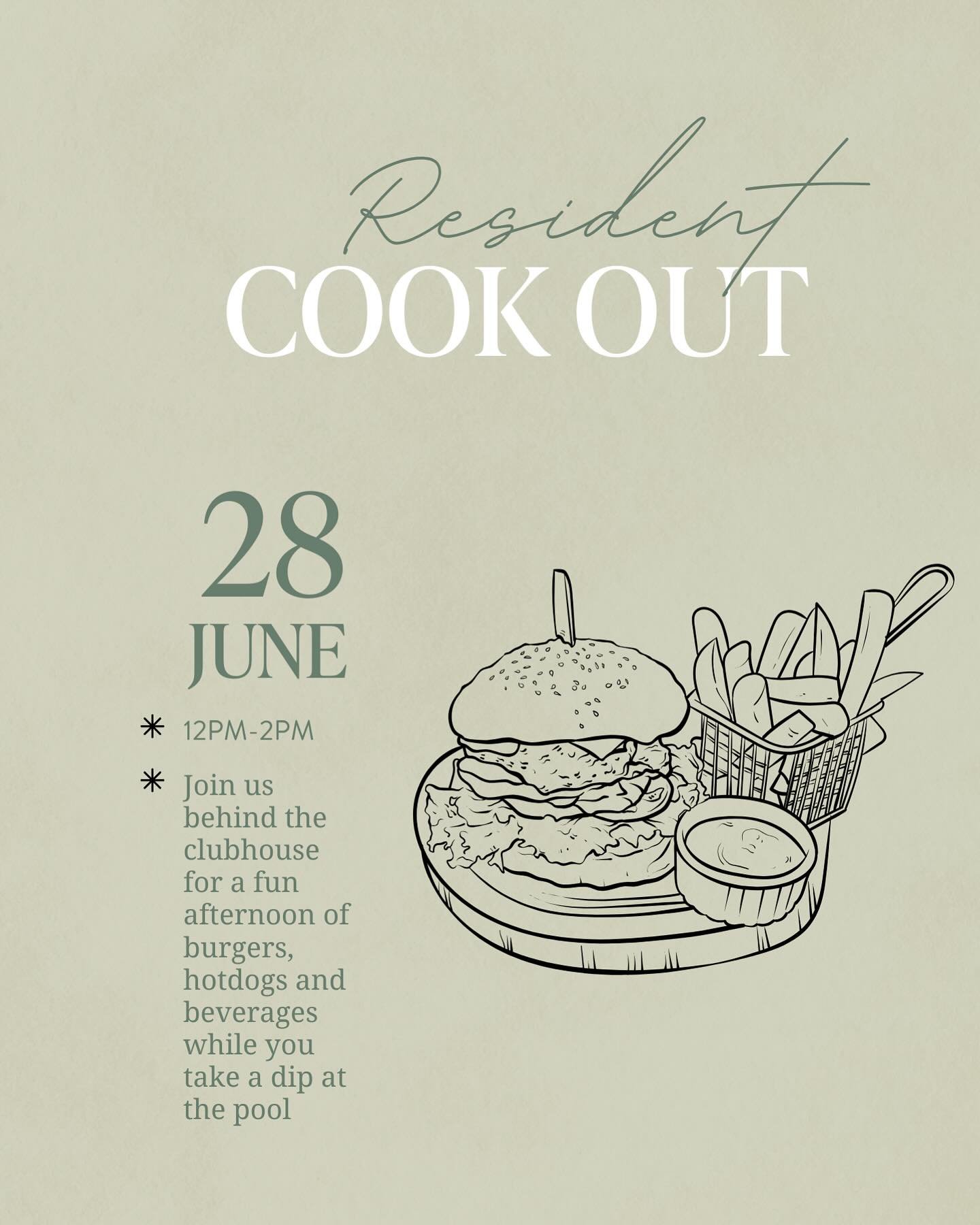 🔥 Get ready to sizzle! Join us for a Flavor-Filled Fiesta at our Resident Cookout on June 28th! 🍔🌭 Bring your appetite and your best grilling spirit&mdash;let&rsquo;s make some delicious memories together! 🎉 #stillwelljerome #residentevents #plai