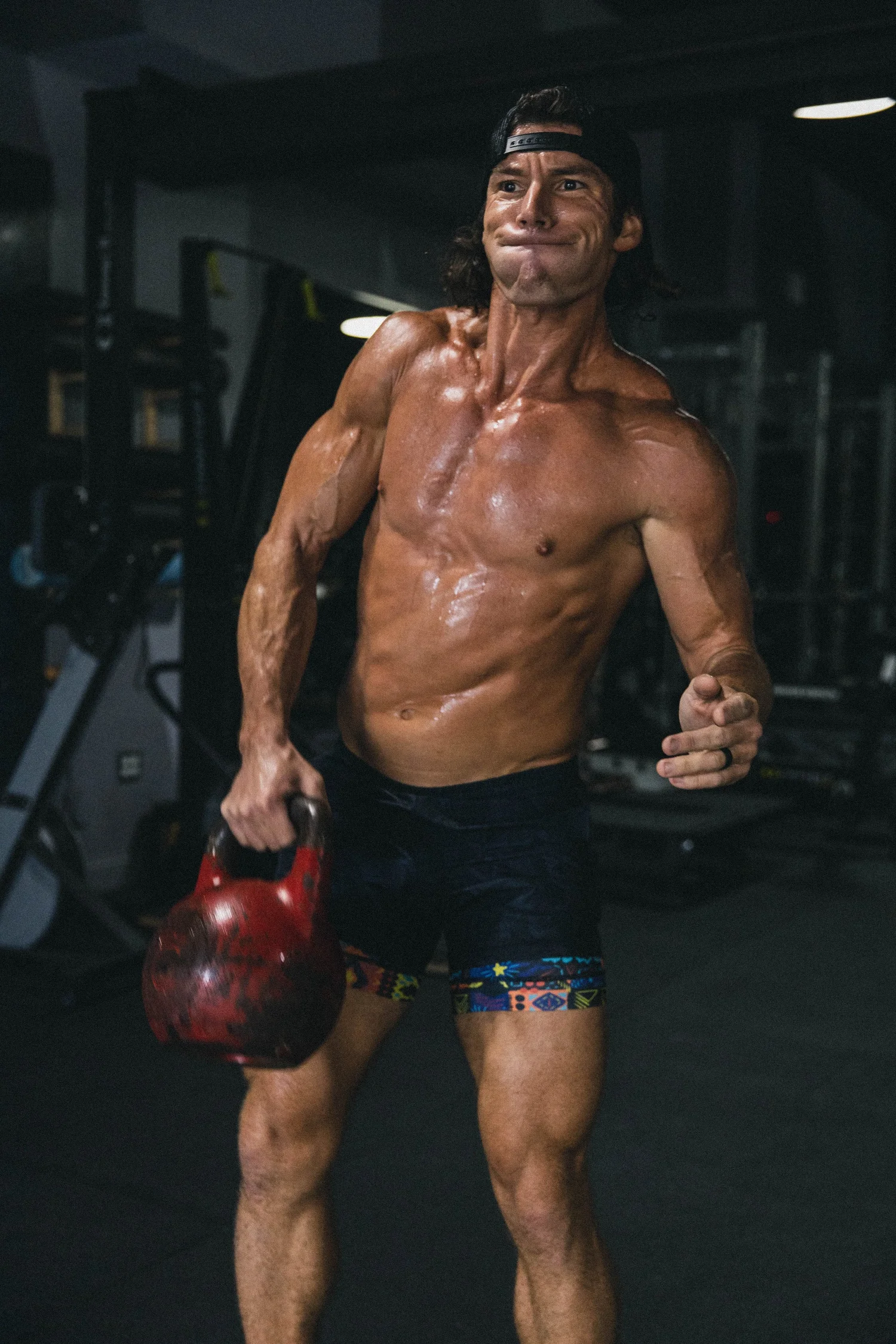 Adam Gooch training with a kettlebell
