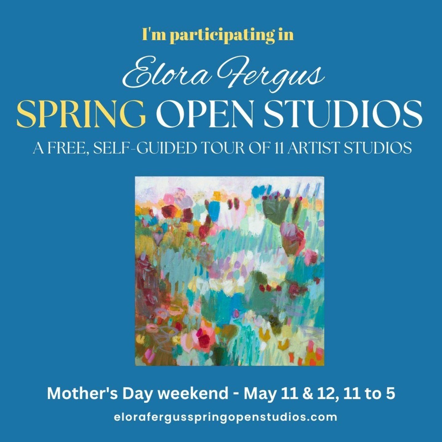 Hey guys, I am super excited to be a part of the Elora Fergus Studio Tour happening this Mother's Day weekend! 🎨👩&zwj;👧&zwj;👦

As a contemporary artist, I am thrilled to showcase some of my latest works and meet some amazing people along the way.