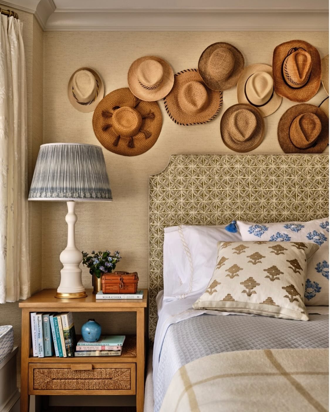 Hats for days in this mother&rsquo;s bedroom. This Hamptons project was one for the books. The client, a friend from 20 years past, who had recently purchased a summer home for his extended family. It was a team project with my dear friend @christine