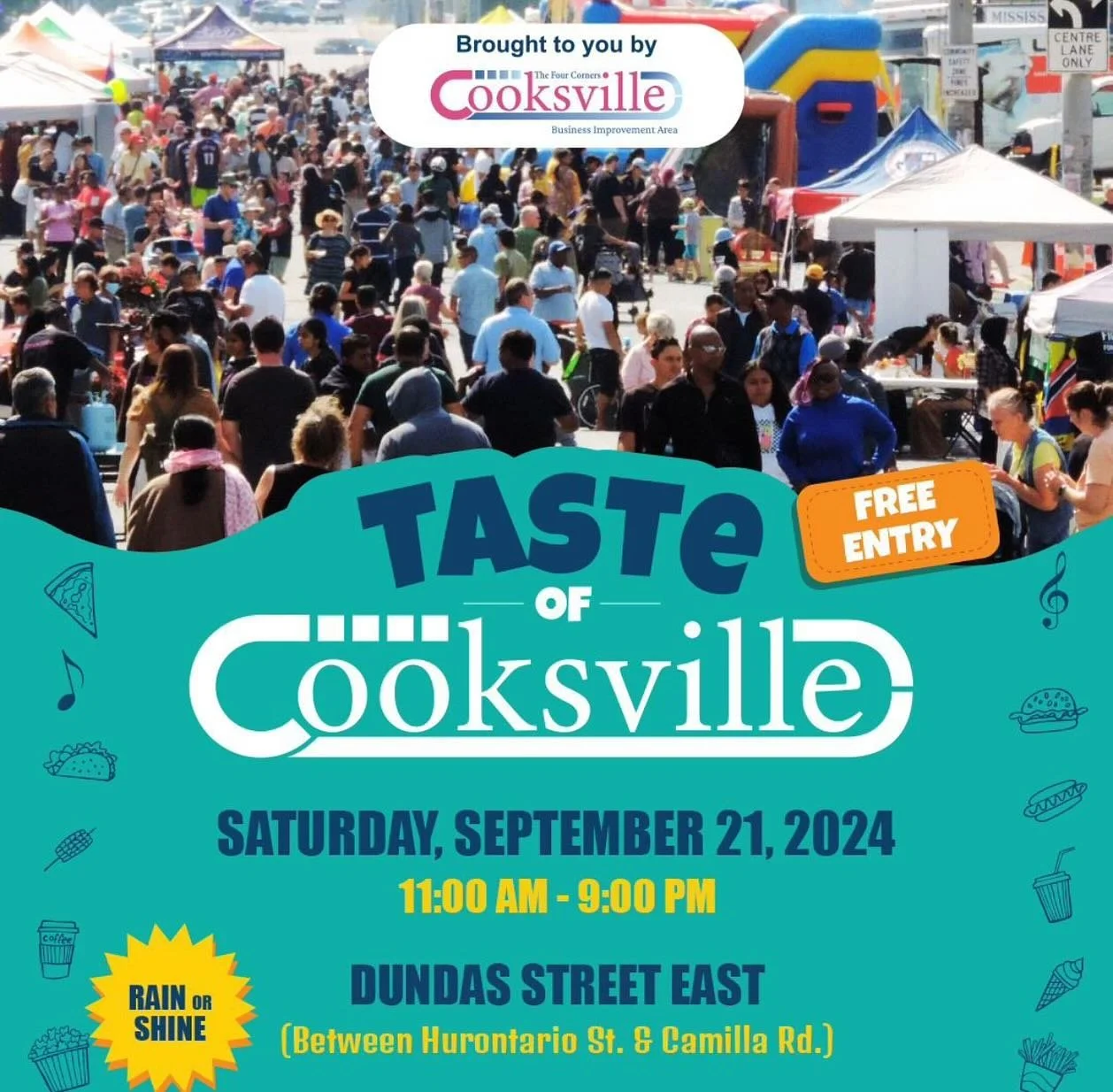 Come join us tomorrow at Taste of Cooksville!  Hosted by Cooksville BIA, featuring some of the best food and beverage providers in Mississauga, including Meeko Meeko, and lots of fun activities for the entire family!  Free entrance!  Festival is loca