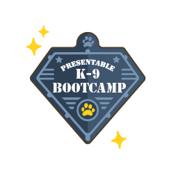Dog bootcamp training badge graphic