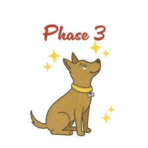 Illustration of a well behaved puppy sitting and paying attention