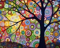 Abstract Fall Tree Silhouette