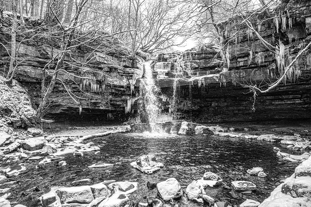 Summerhill Force and Gibson's cave, Winter 