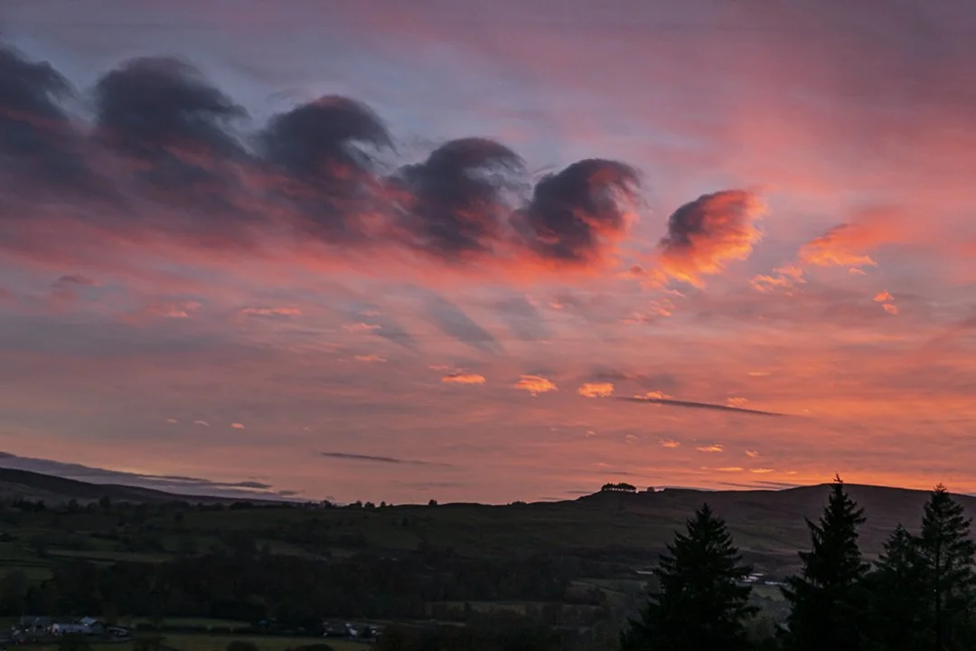 Kelvin Helmholtz clouds at sunset over Middleton