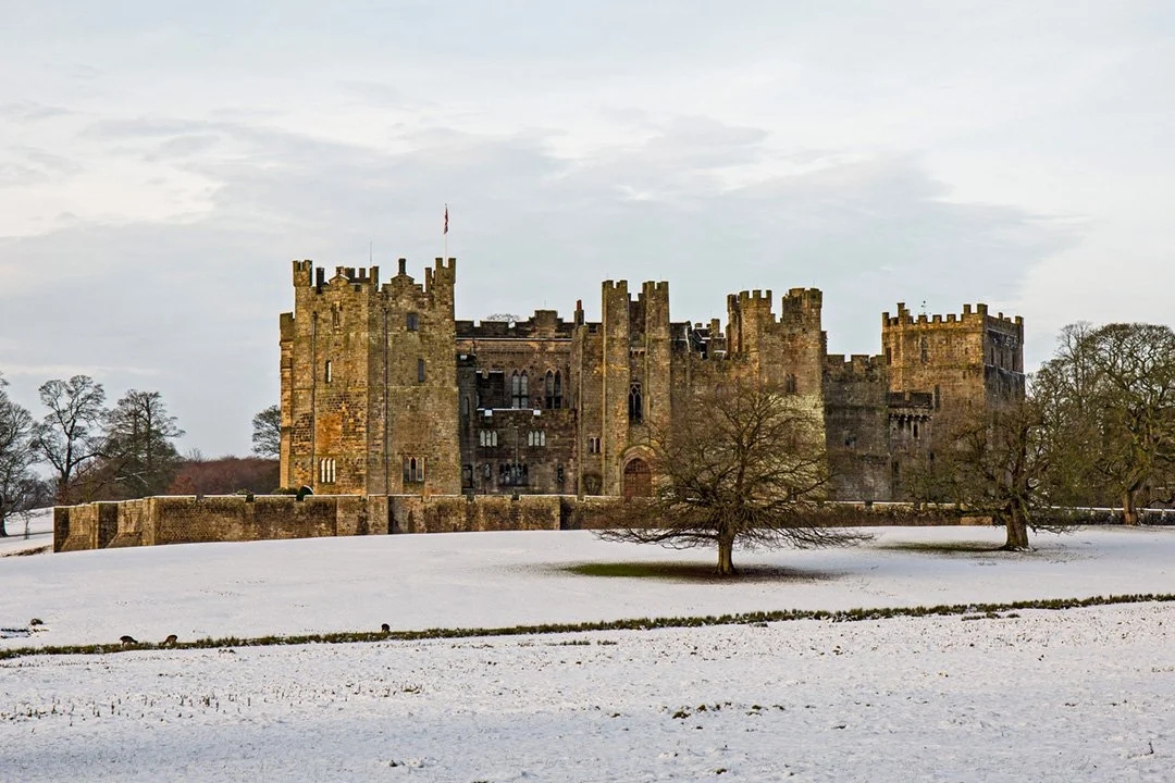 Raby Castle in snow