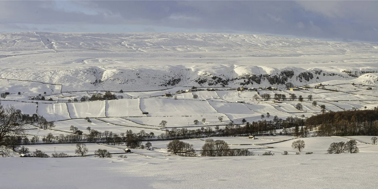 Snow panorama, Holwick & Holwick Scars
