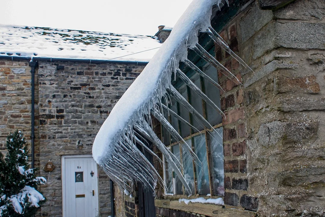 Icicles defying gravity?