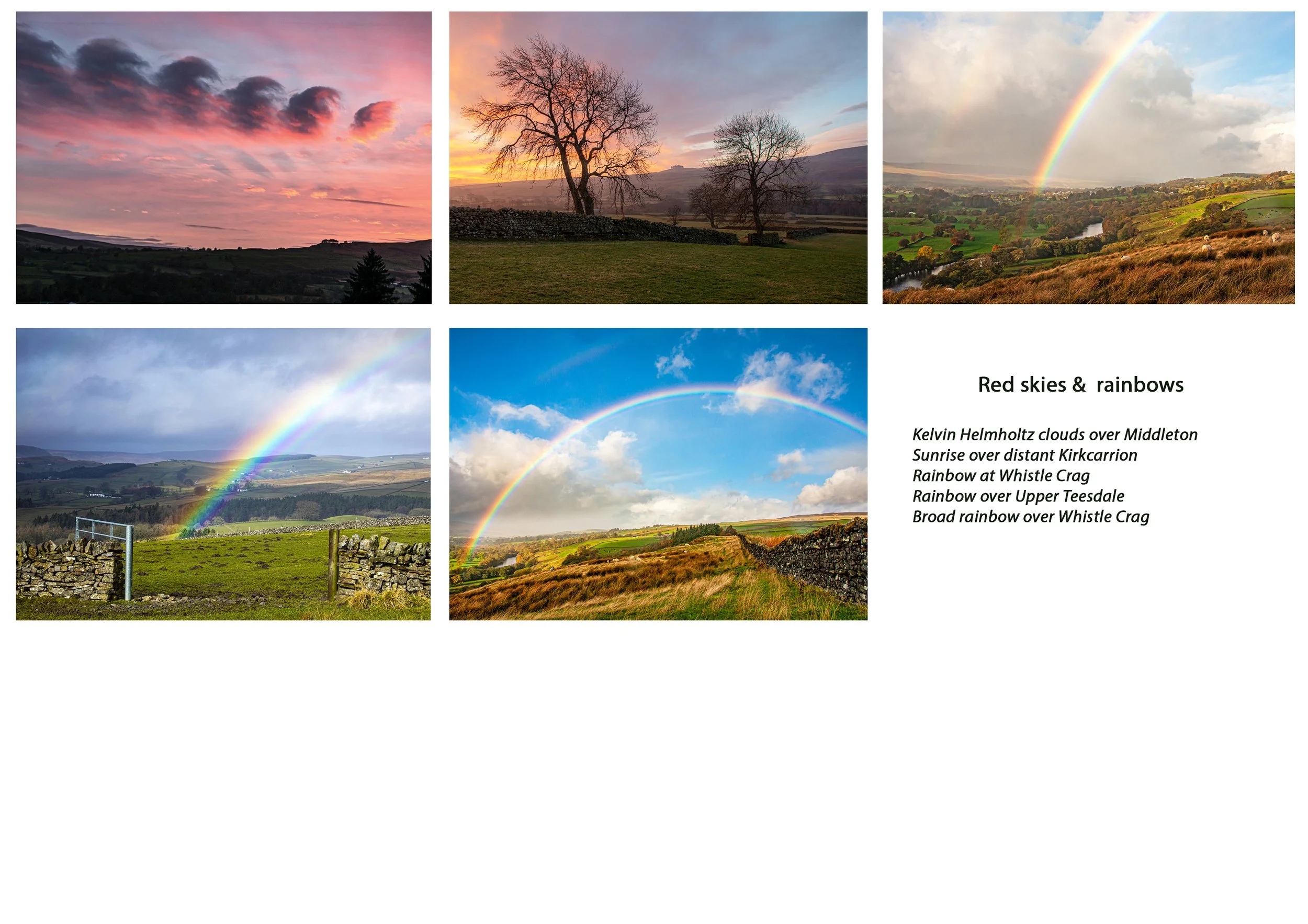 Greeting cards, Red skies and rainbows
