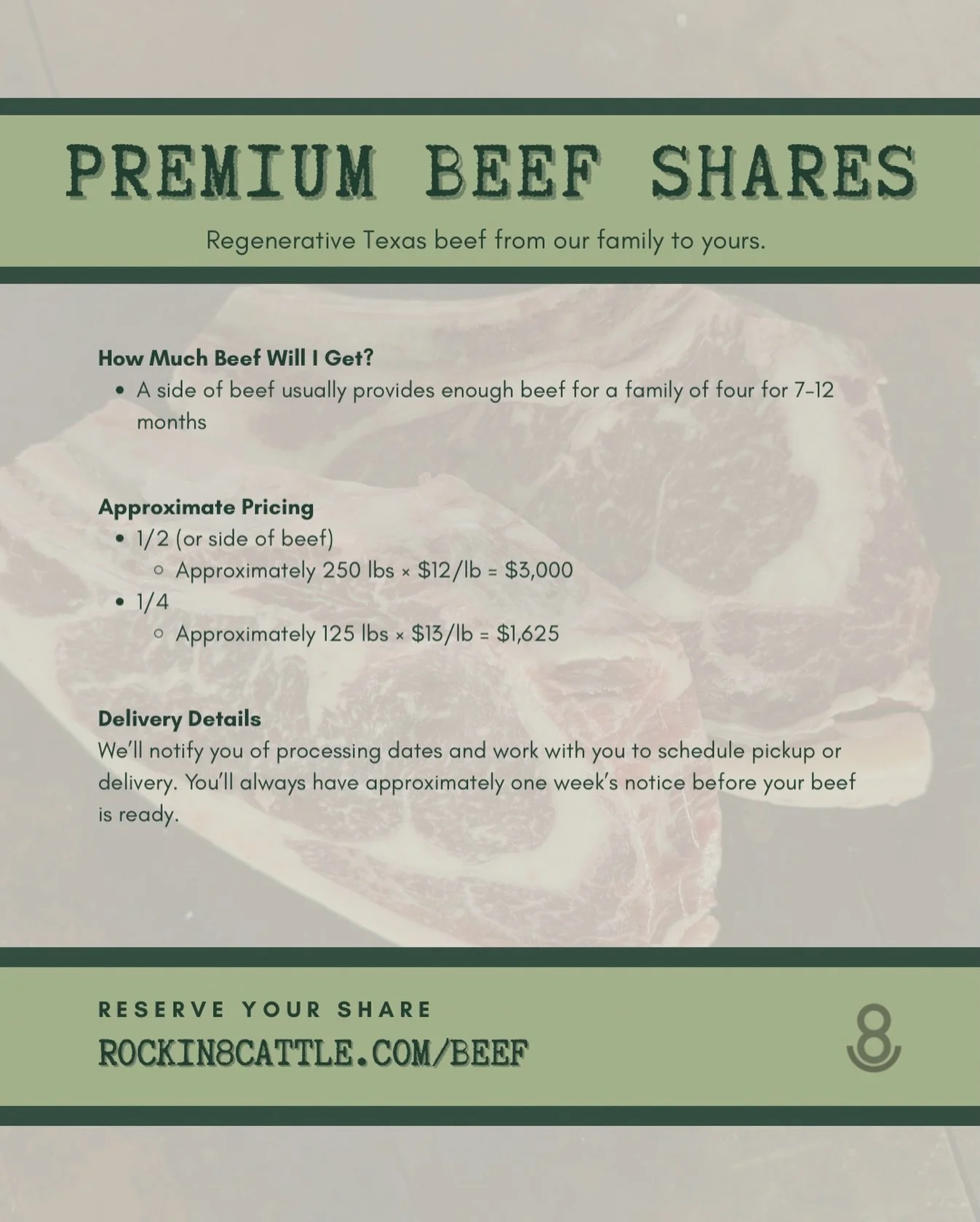 If you have questions, we have answers! Some folks ask: 

What is Texas Wagyu? It&rsquo;s a premium Wagyu/Angus F1 cross known for incredible marbling and flavor. 

How are your cattle raised? Our cattle are grass raised, grain finished, and ethicall