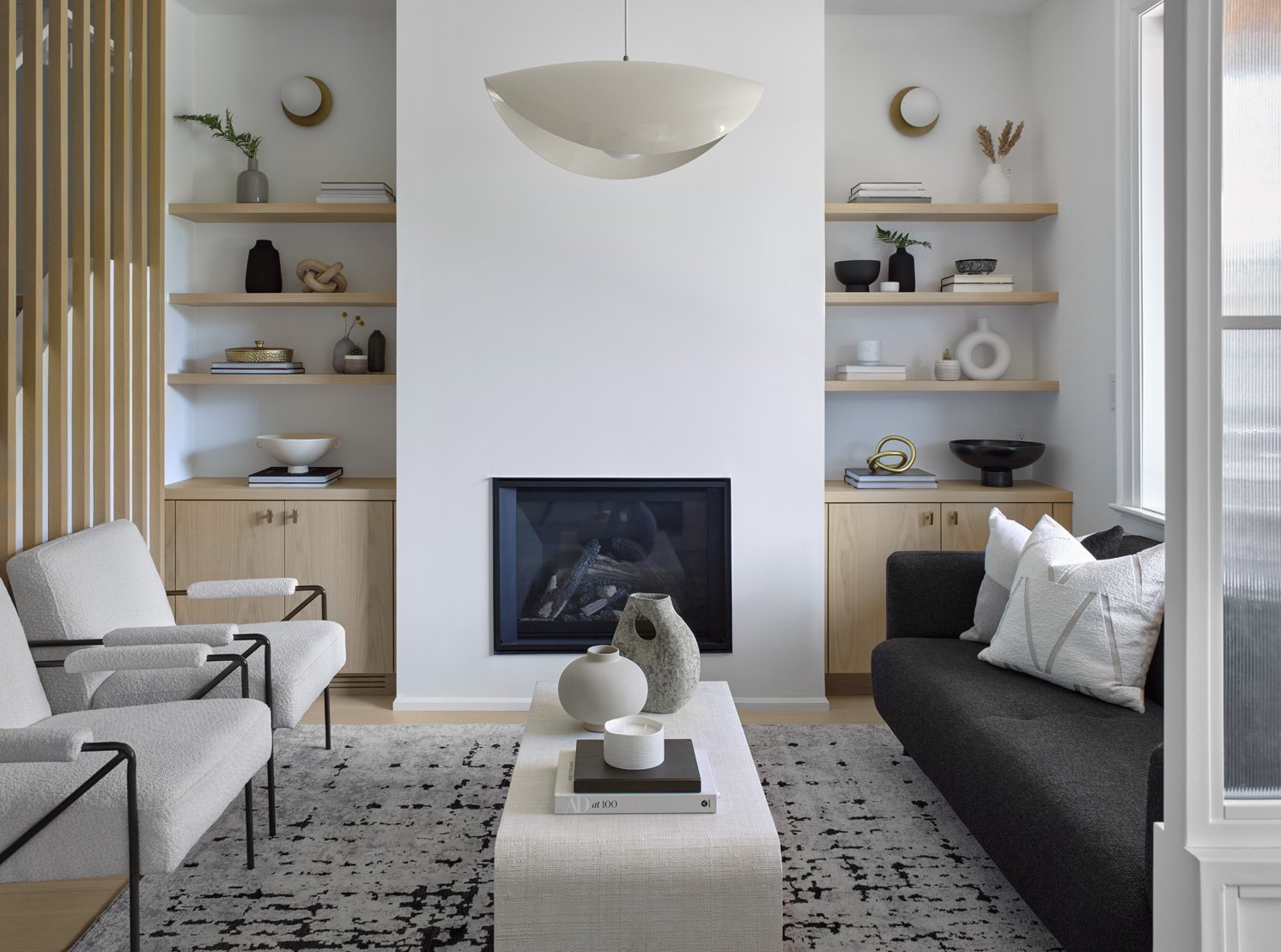 Minimal Built-ins left and right of fireplace